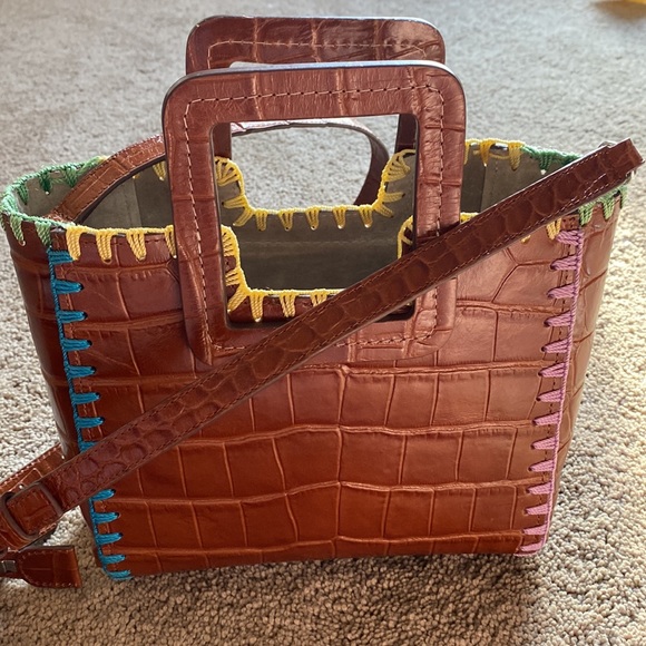 Staud Shirley Croc Crochet Edge Bag. Comes with matching pouch! - Picture 9 of 15